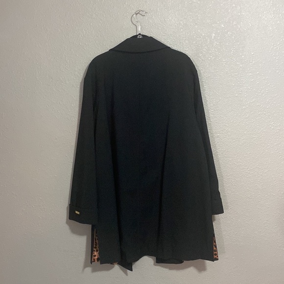 St John Black Trench Coat Size Large - Picture 8 of 10